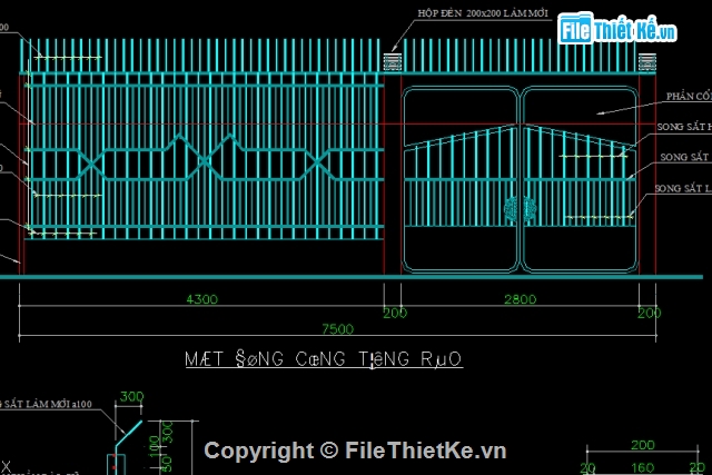 Bản vẽ,hàng rào,Bản vẽ full,Bản vẽ autocad,hàng rào sắt